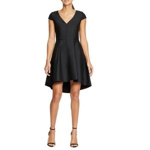 Halston Heritage High Low Cocktail Dress Black 4